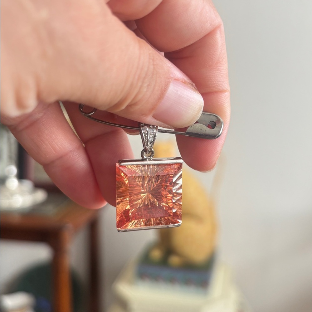 Elegant Orange Gemstone Pendant